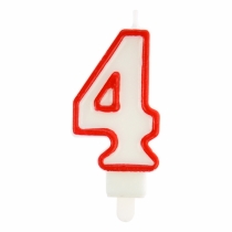 Number 4 Candle Red